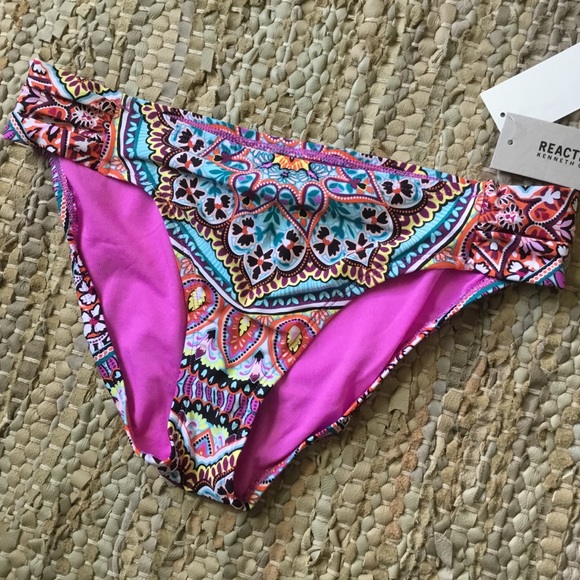 Kenneth Cole Ruched Paisley Bikini Bottom - Picture 5 of 10